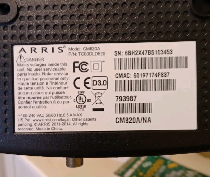 ARRIS TouchstoneD3.0