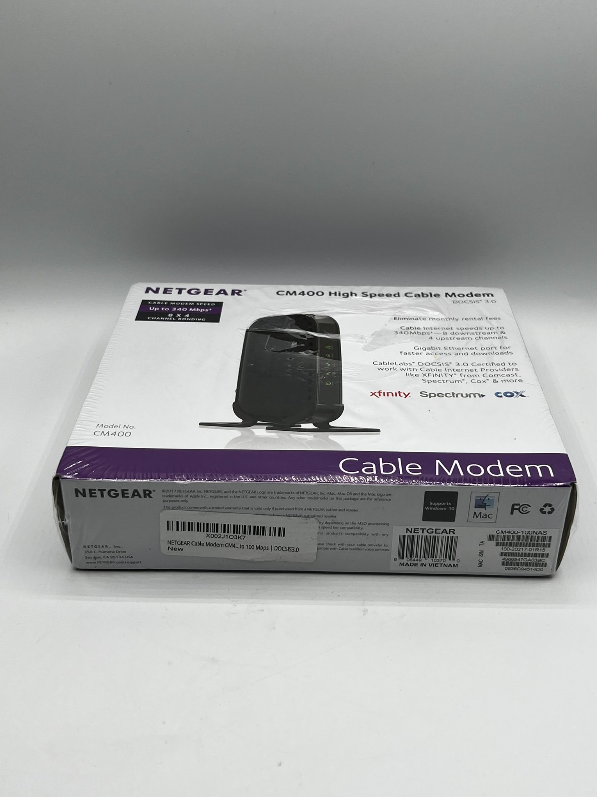 Netgear CM400 Docsis 3.0 Cable Modem New Tear on Plastic Cover