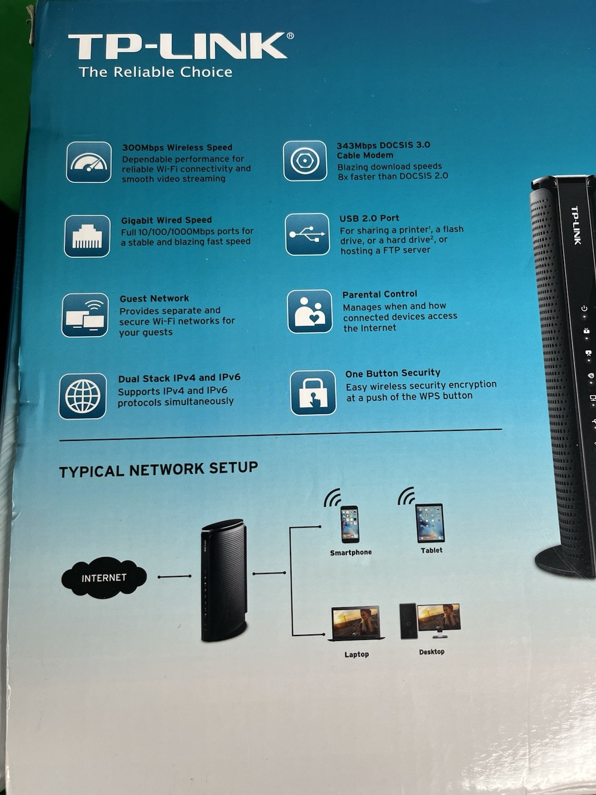 TP-Link TC-W7960 300Mbps Wireless N DOCSIS 3.0 High Speed Cable Modem Router