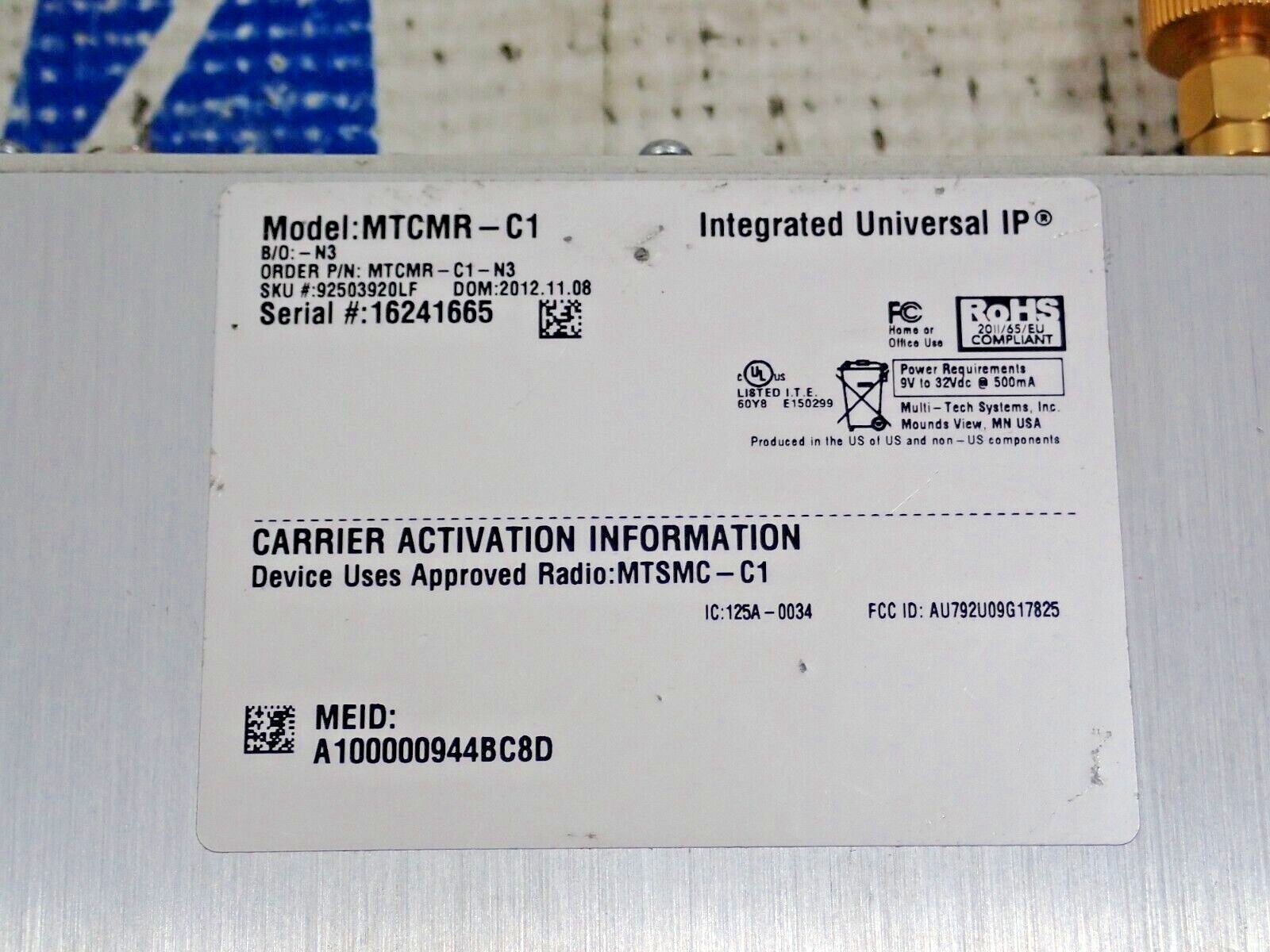 MTCMR-C1 Multi-Tech Intelligent Wireless Modem RS-232