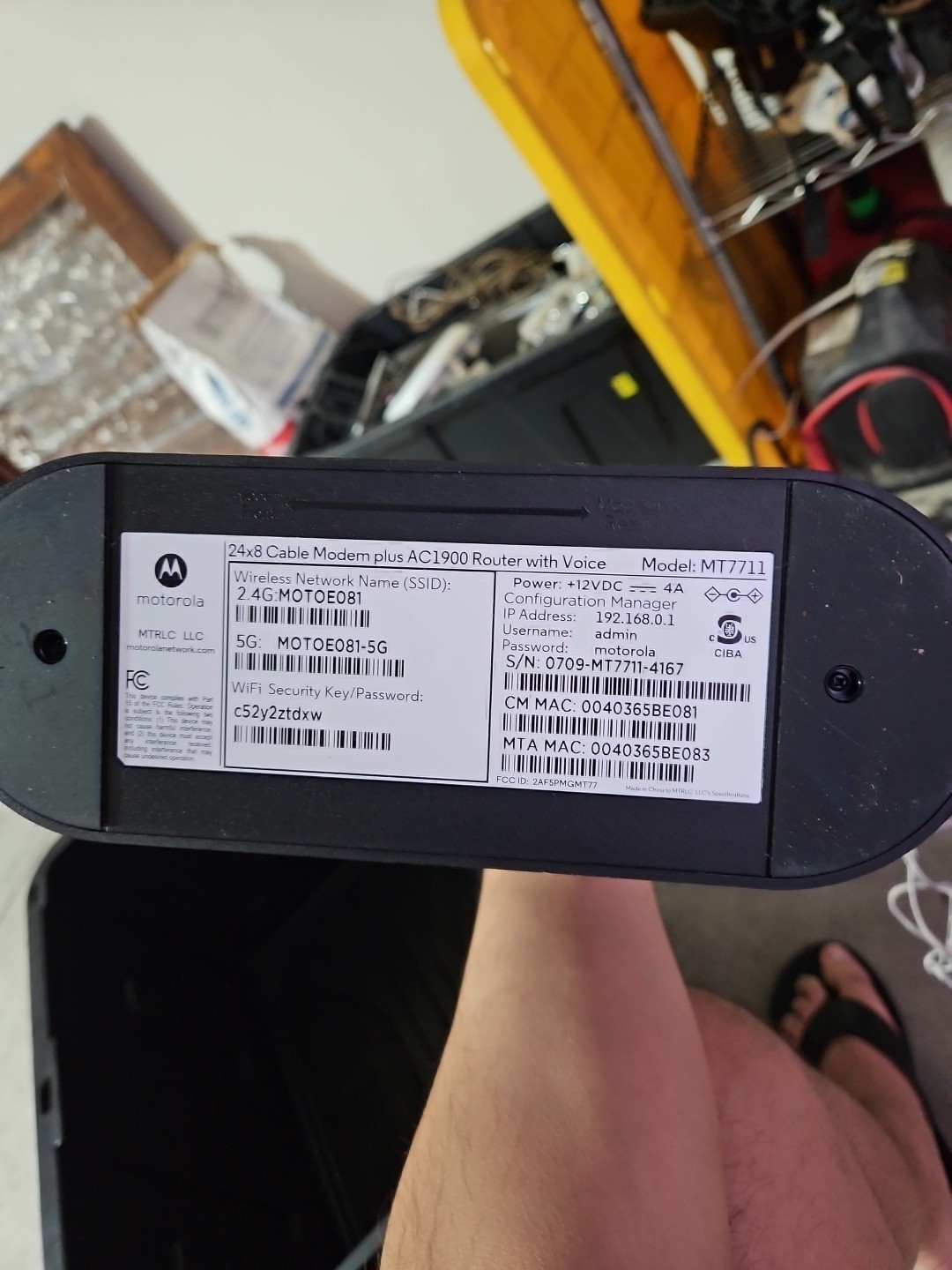 Motorola MT7711 Dual Band AC1900 Cable Modem and Wi-Fi Gigabit Router