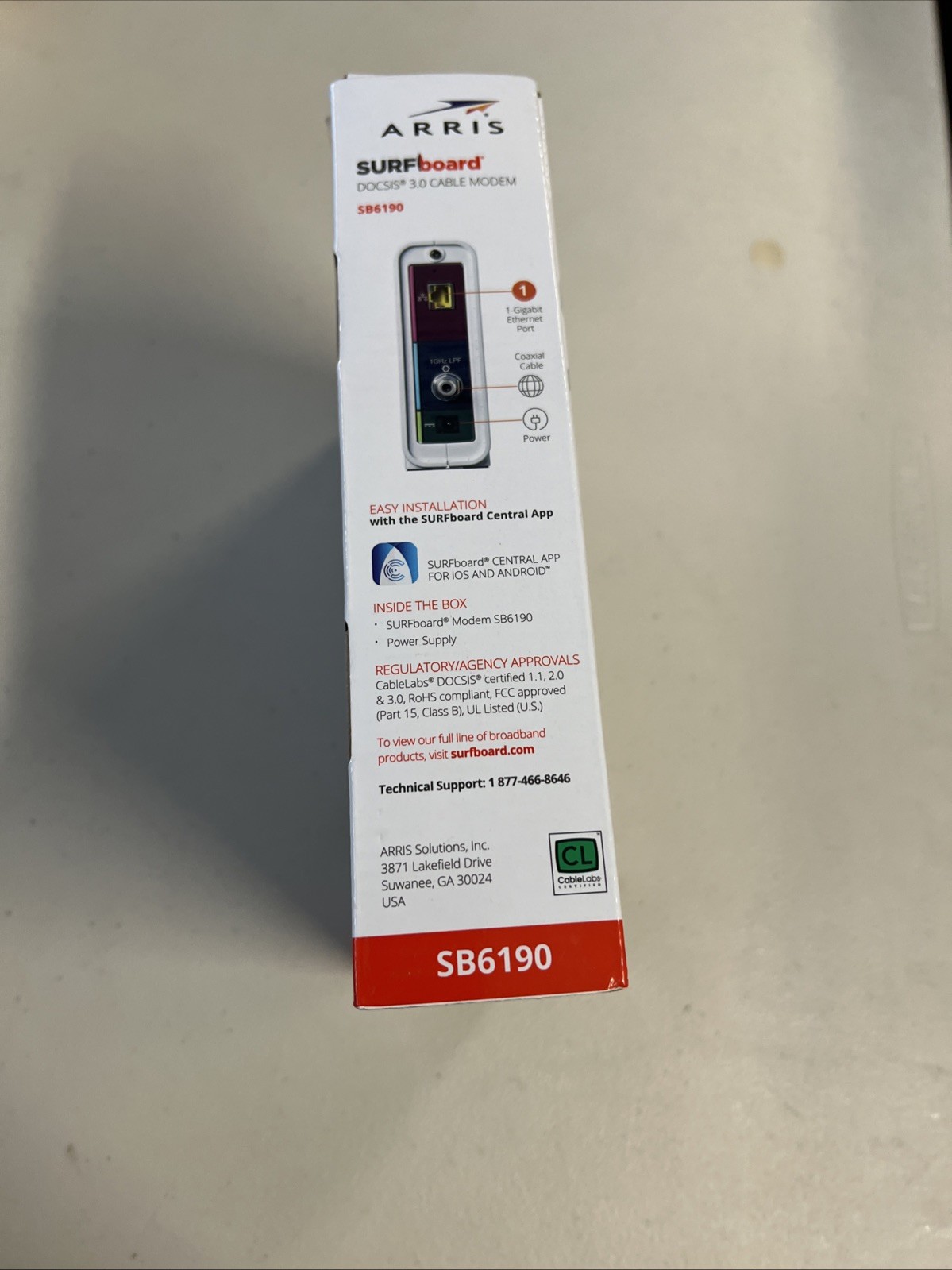 Arris SURFboard DOCSIS 3.0 Cable Modem 1Gbps 32×8 Channels SB6190 NOB