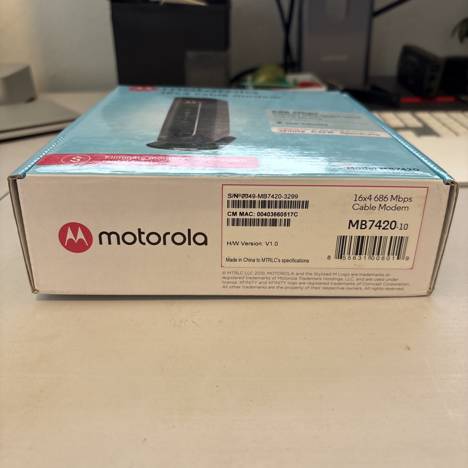 Motorola MB742010 686mbps DOCSIS 3.0 Cable Modem