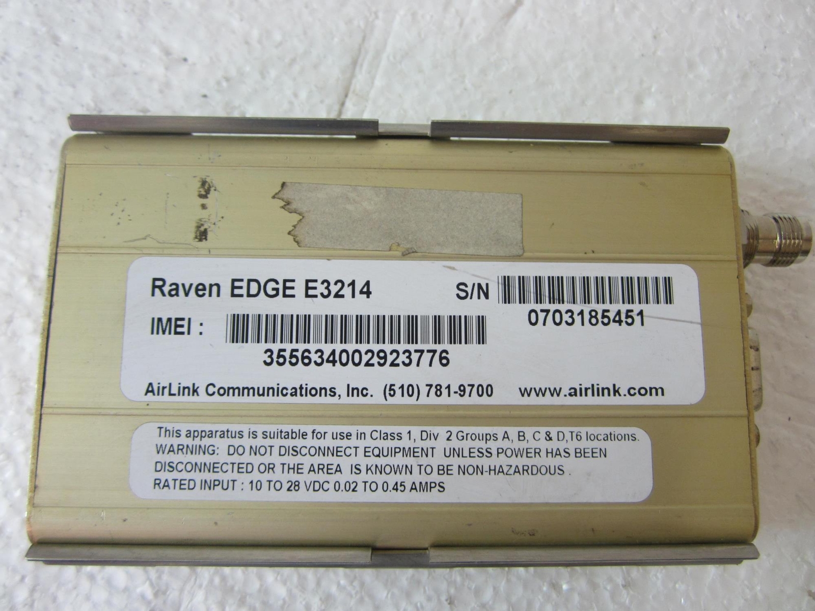 AIRLINK E3214 RAVEN EDGE CELLULAR MODEM, AIR 200504F