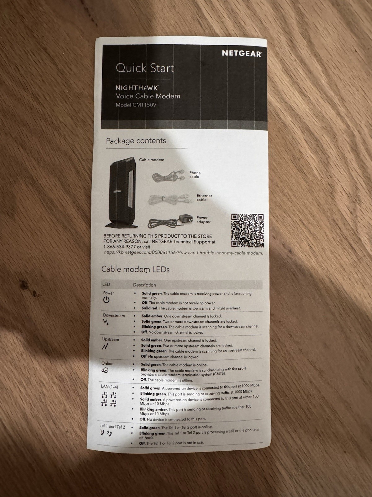 NETGEAR CM1150V Nighthawk Multi-Gig Speed Cable Modem for XFINITY Voice NO CABLE