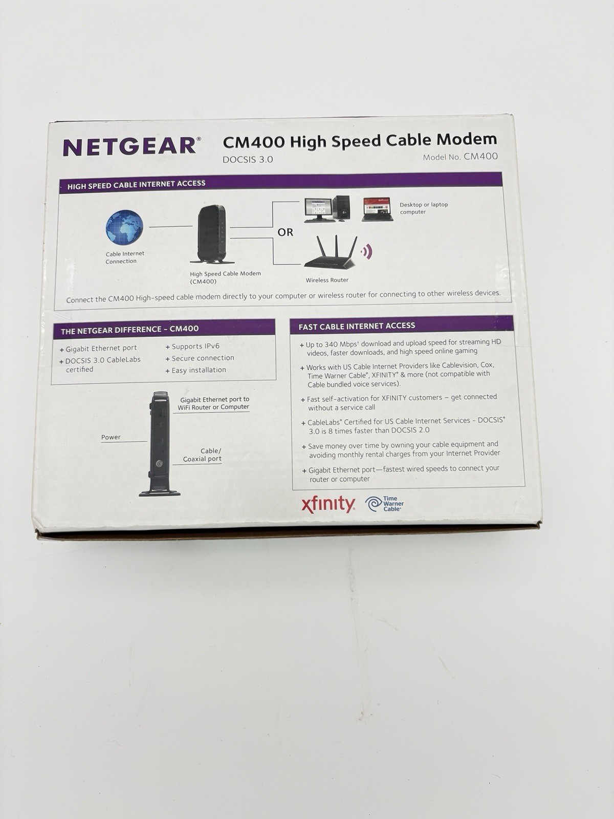 Netgear DOCSIS 30 (CM400-100NAS) 340 Mbps