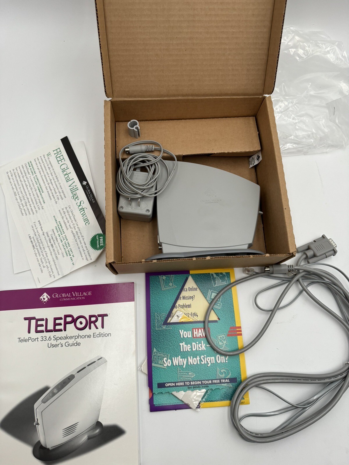 Global Village TELEPORT Speakerphone Edition 33.6 Kbps Modem Macintosh In Box