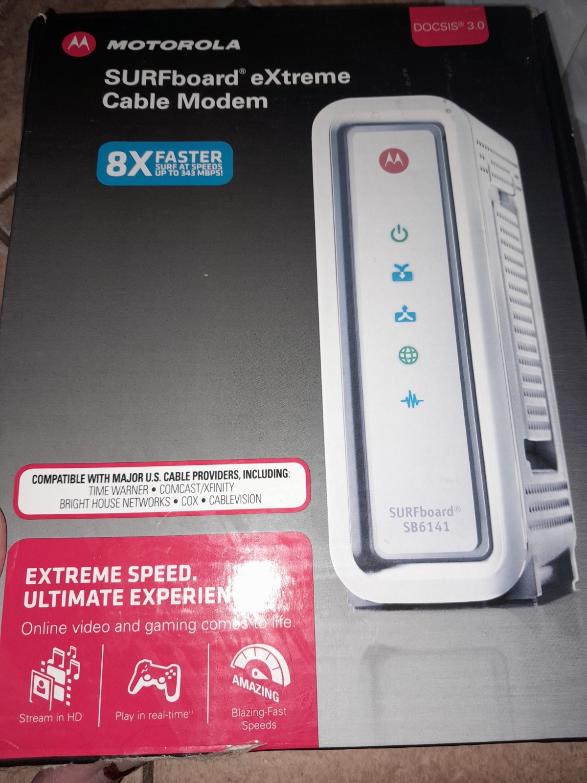 NEW Open Box Motorola SURFboard SB5101 Cable Modem DOCSIS 2.0 Complete Kit