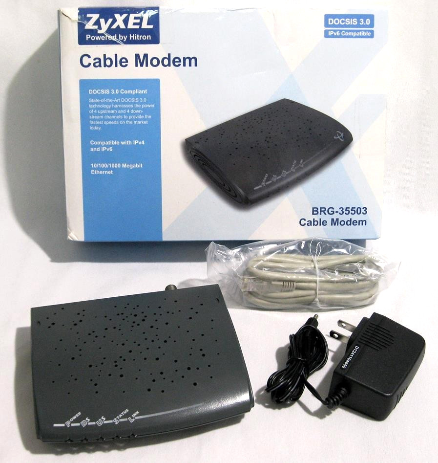 ZyXEL BRG-35503 Cable Modem DOCSIS 3.0 IPv4 & IPv6 Compatible Hitron – OPEN BOX