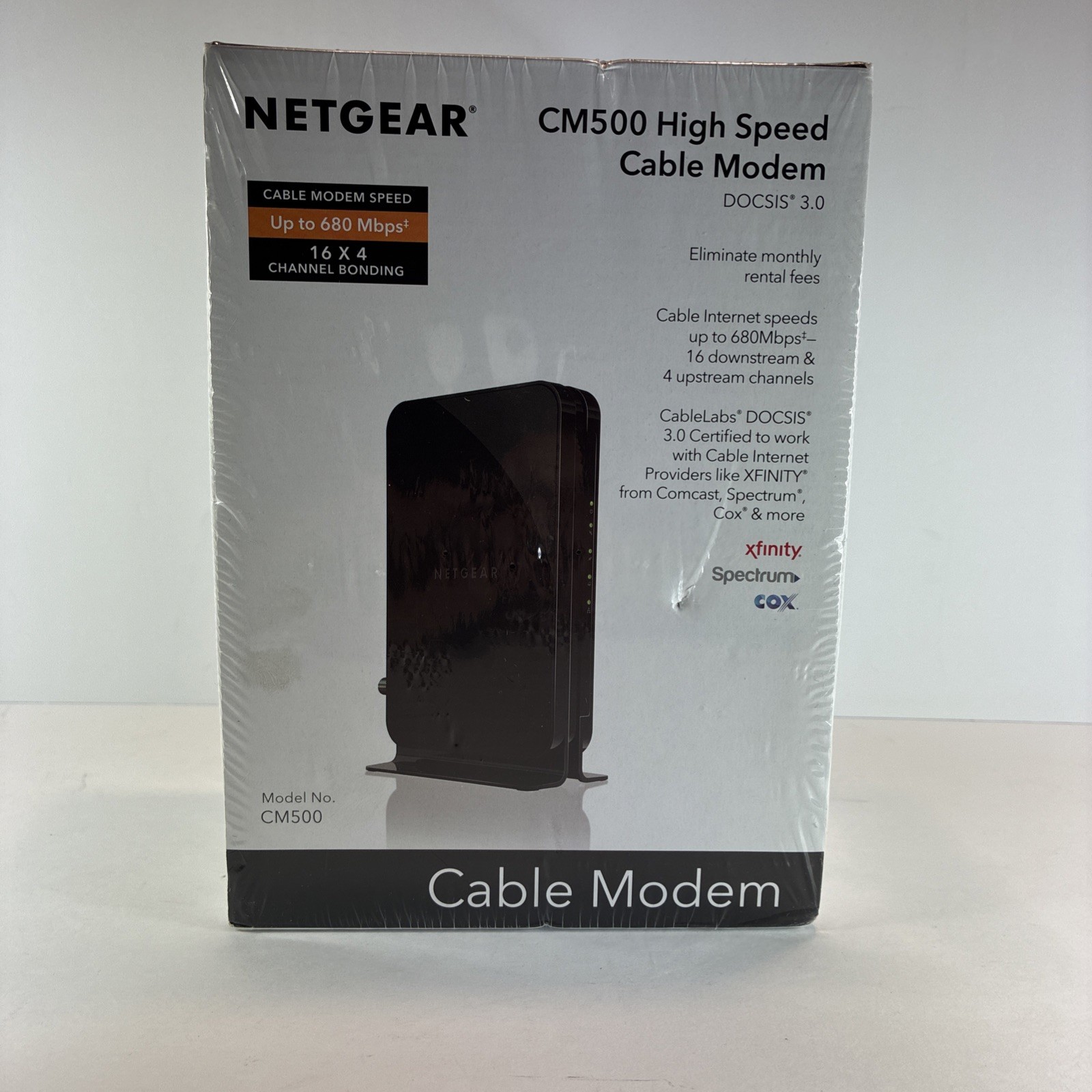 Netgear CM500 High Speed Cable Modem DOCSIS 3.0 680 mbps 16×4 Channel Bonding