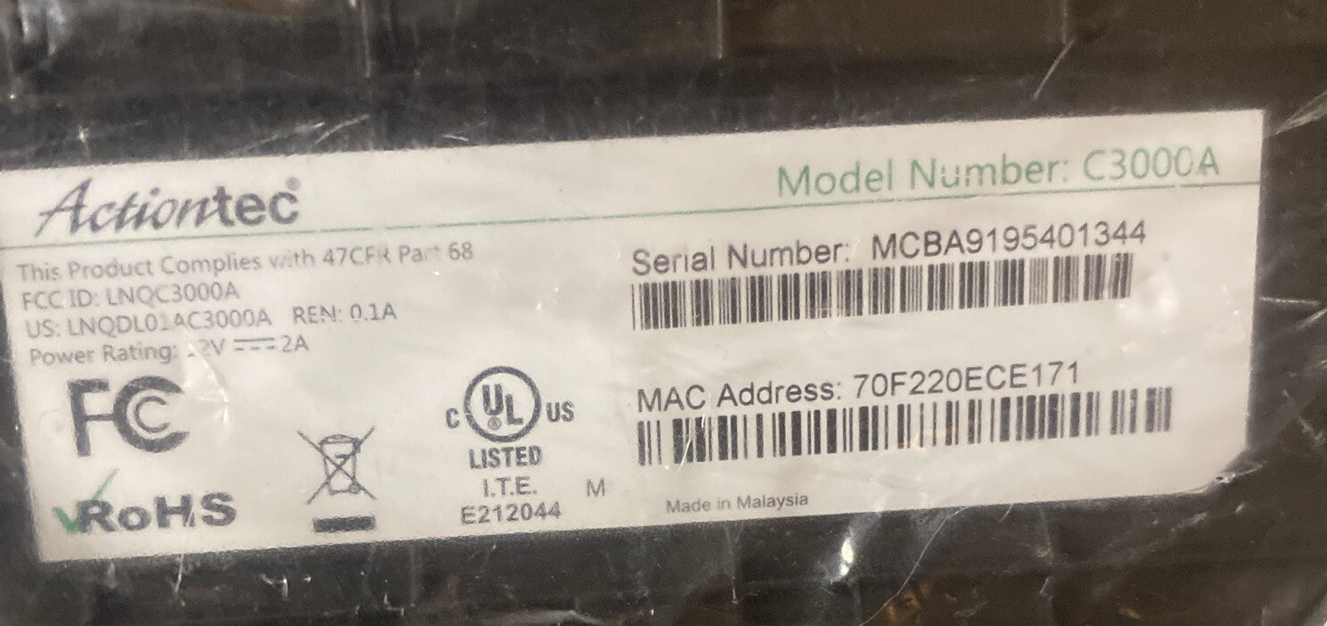 CenturyLink C3000A Modem AMAZON Professionally RENEWED