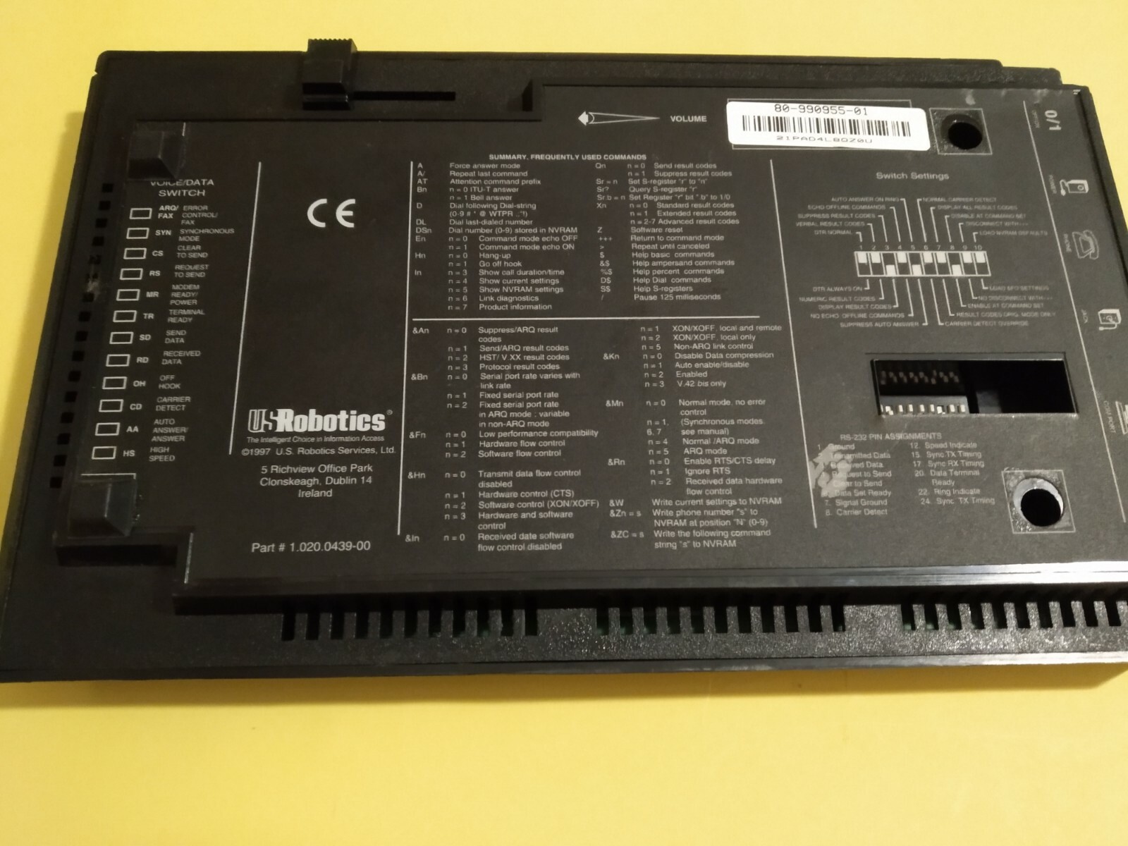 Vintage USRobotics Courier Business Modem – Fax / Modem – External 1997 Ireland
