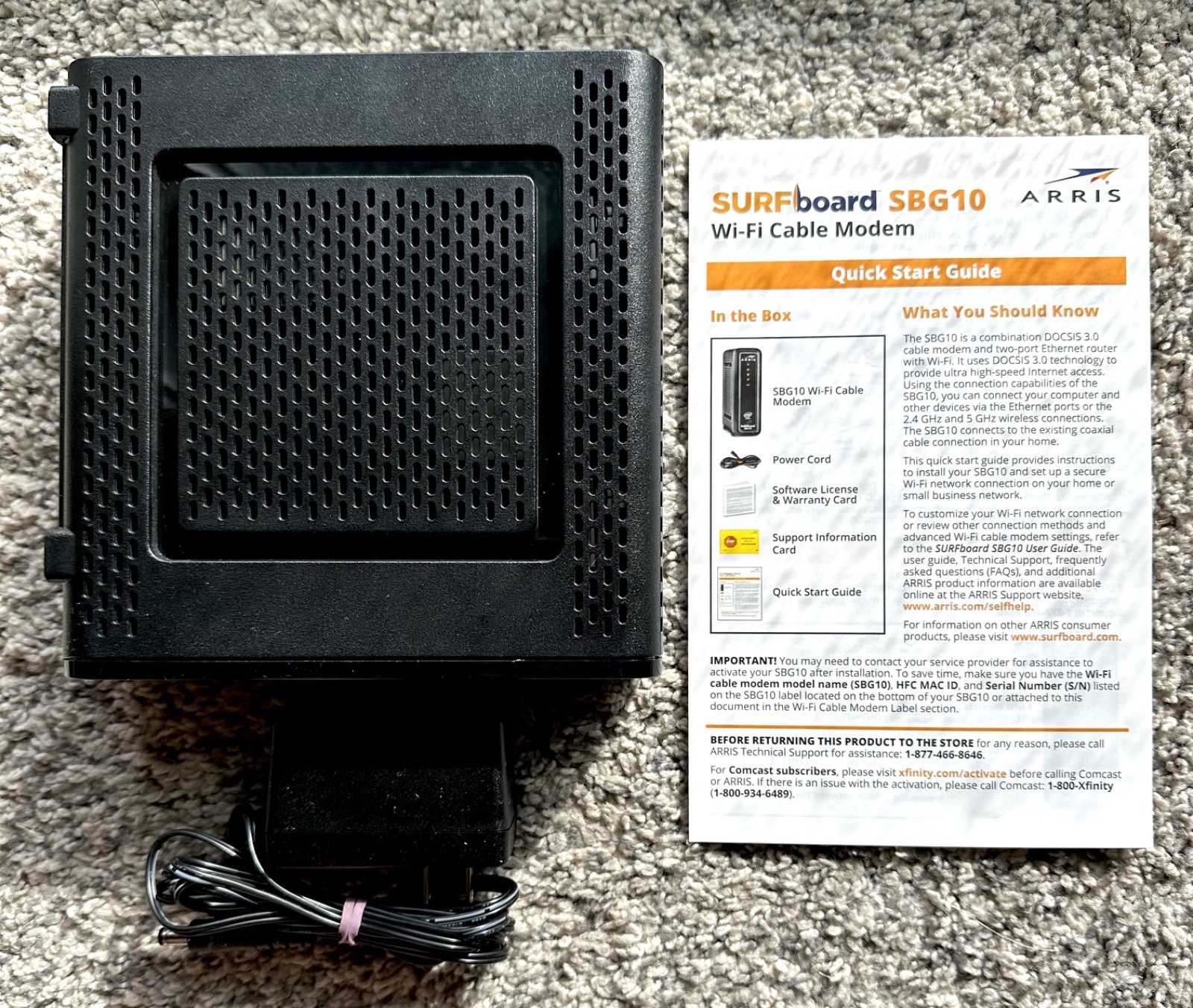 ARRIS High Speed Cable Modem SBG10 SURFboard AC1600 Dual-Band Router FREE SHIP