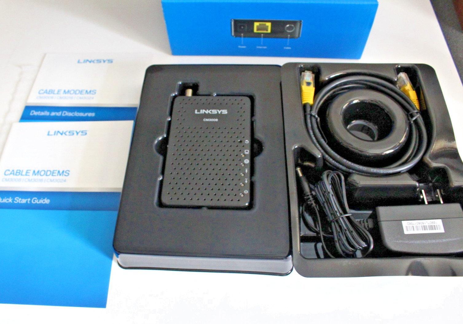 LINKSYS CM3008 8 x 4 Cable Modem DOCSIS 3.0, 343 Mbps – New