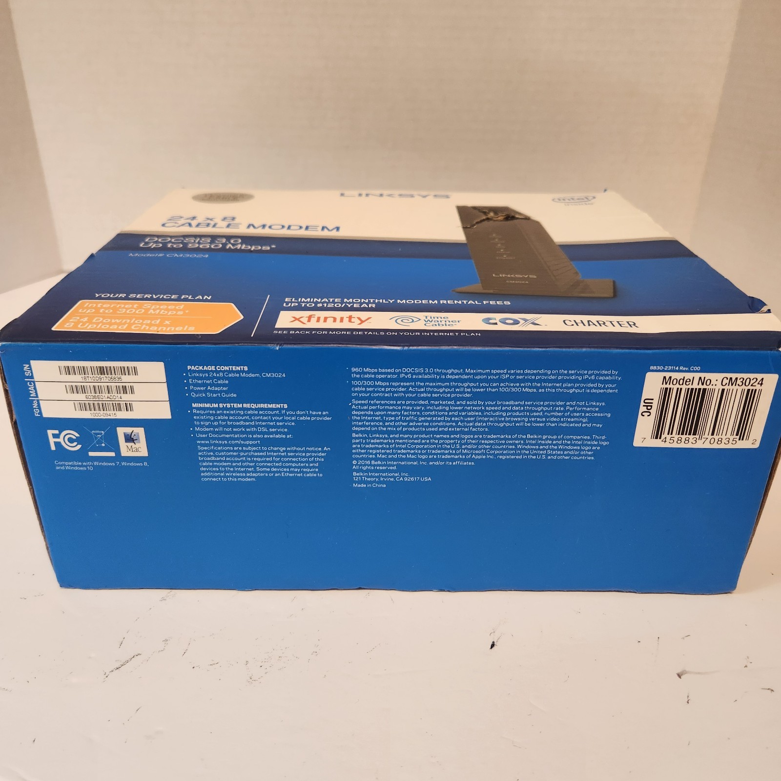 Linksys 24×8 Cable Modem CM3024 Intel Inside 960 Mbps