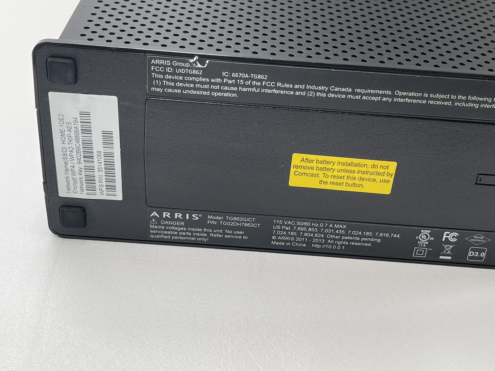 🔥 ARRIS TG862G/CT Wireless Gateway Modem 🔥 Tested!