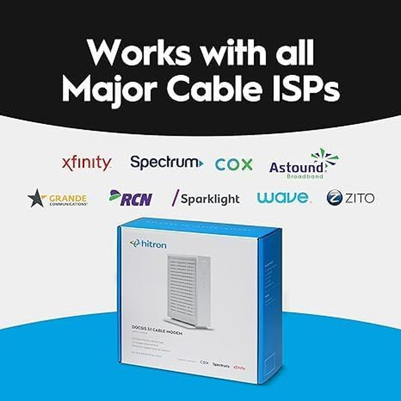 Hitron CODA56 Multi-Gigabit DOCSIS 3.1 Modem | 2.5 Gbps Max Internet Speeds | Ce