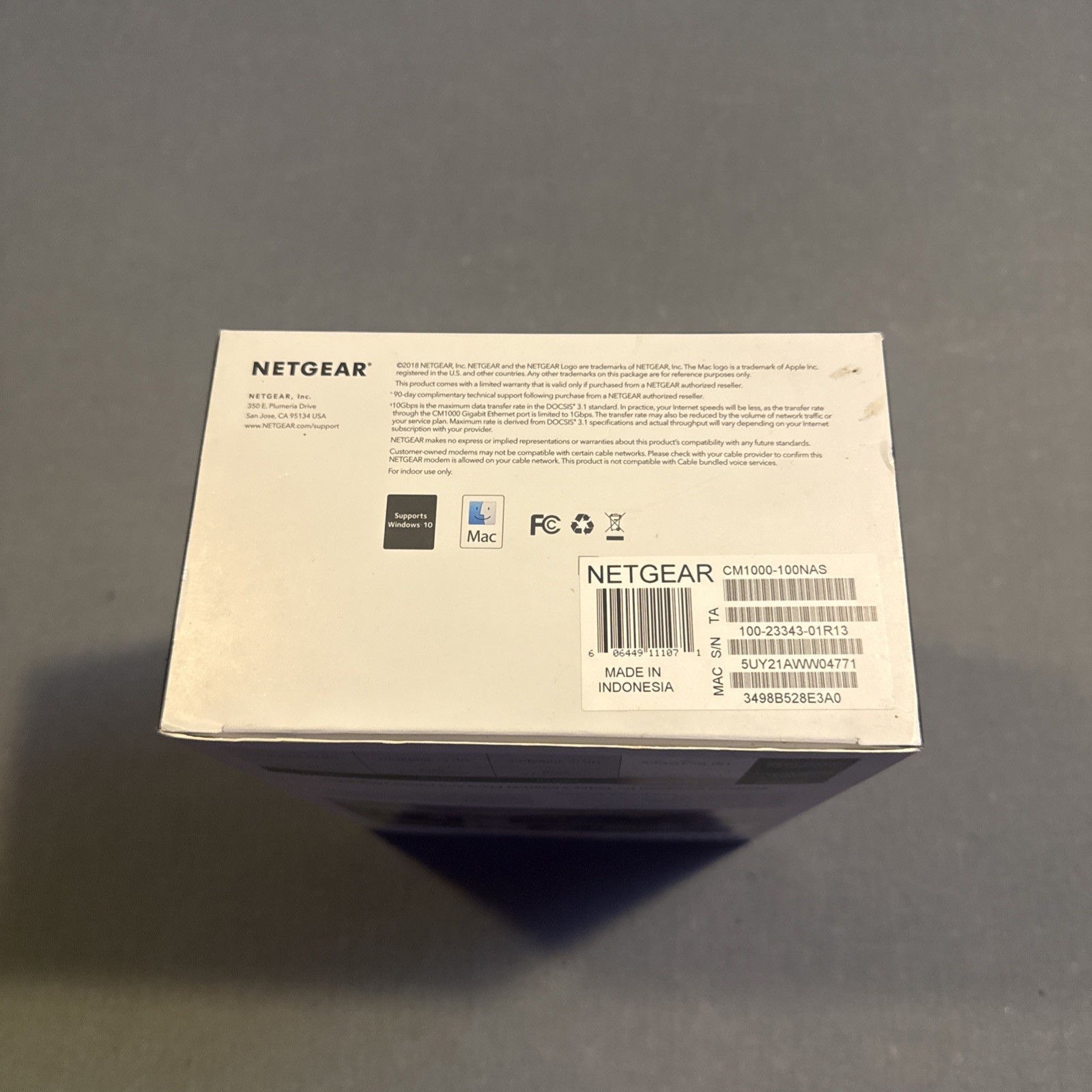 NETGEAR CM1000 Wired-Ethernet (RJ-45) Cable – CM1000100NAS (Black)