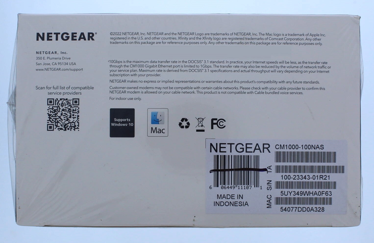 Netgear (CM1000) Ultra High Sped Cable Modem (DOCSIS 3.1)