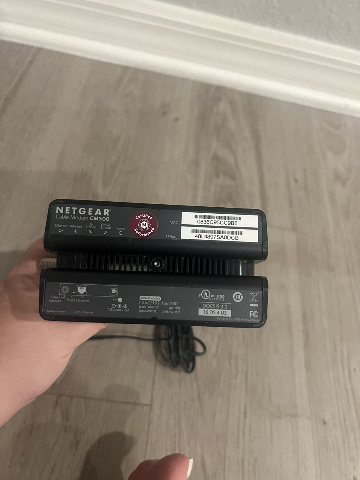NETGEAR CM500 (CM500100NAS) 680 Mbps – Black