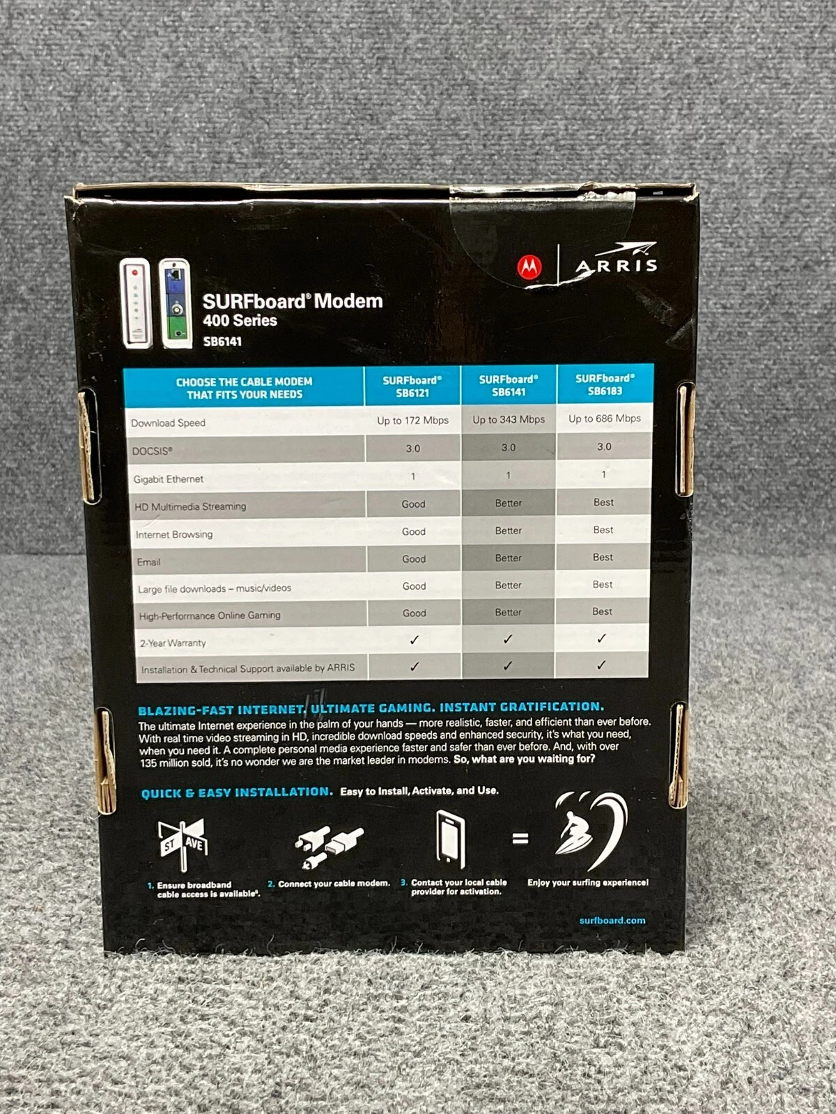 Motorola ARRIS SURFboard SB6141 DOCSIS 3.0 Cable Modem 400 Series Used