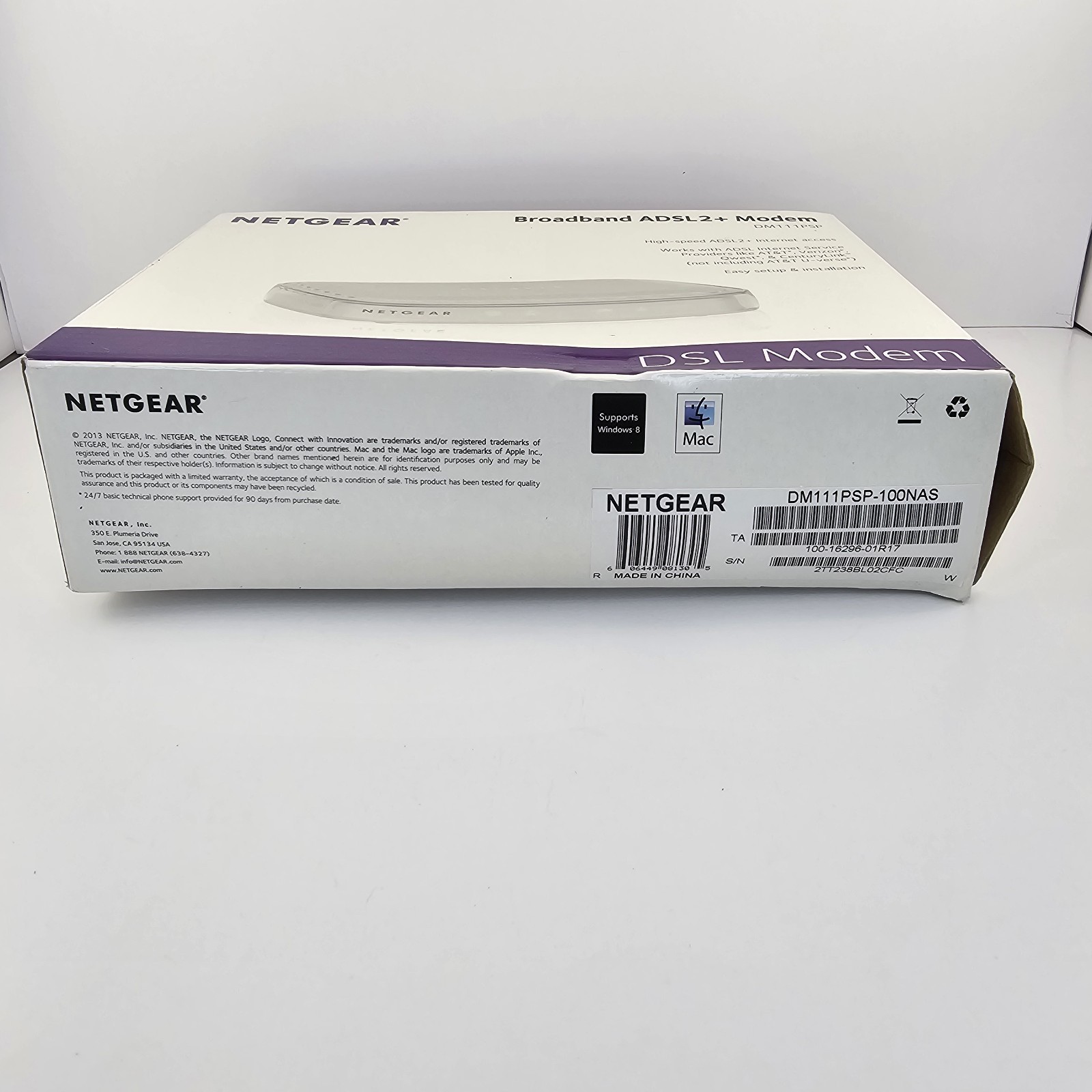 Netgear DM111PSP-100NAS ADSL2+ Wired Modem Single Ethernet Port, DSL Broadband