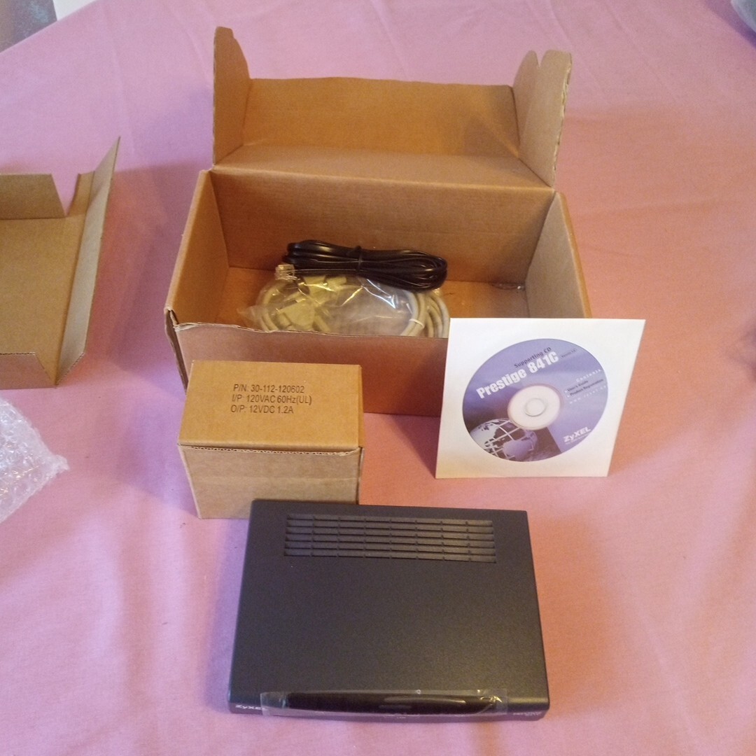 ZyXEL Prestige 841C VDSL Modem New old stock in box with cord dvd READ