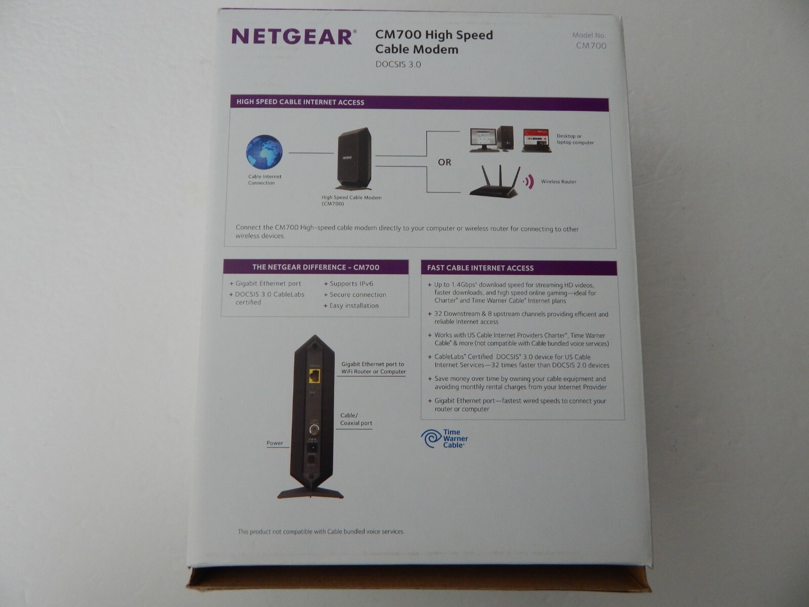 NETGEAR CM700-100NAS High Speed Cable Modem
