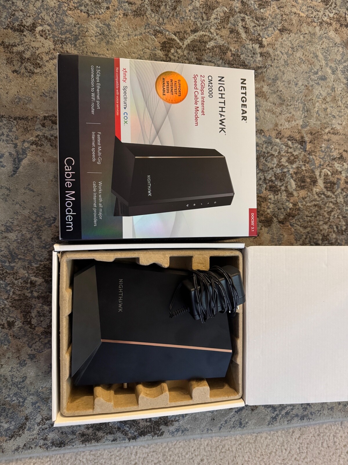 NETGEAR Nighthawk CM2000 Multi Gig Cable Modem Up To 2.5 Gbps DOCSIS 3.0/3.1