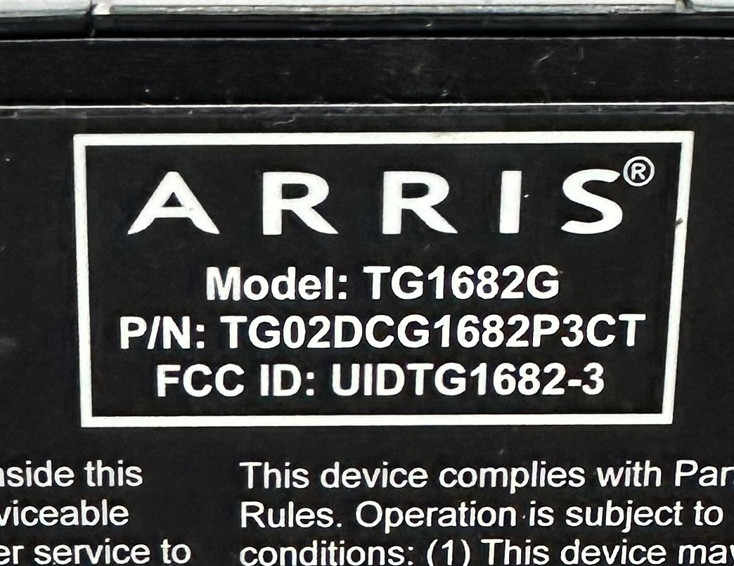Xfinity Arris TG1682G Dual Band Wireless 802.11ac Cable Modem Router w/ Cord