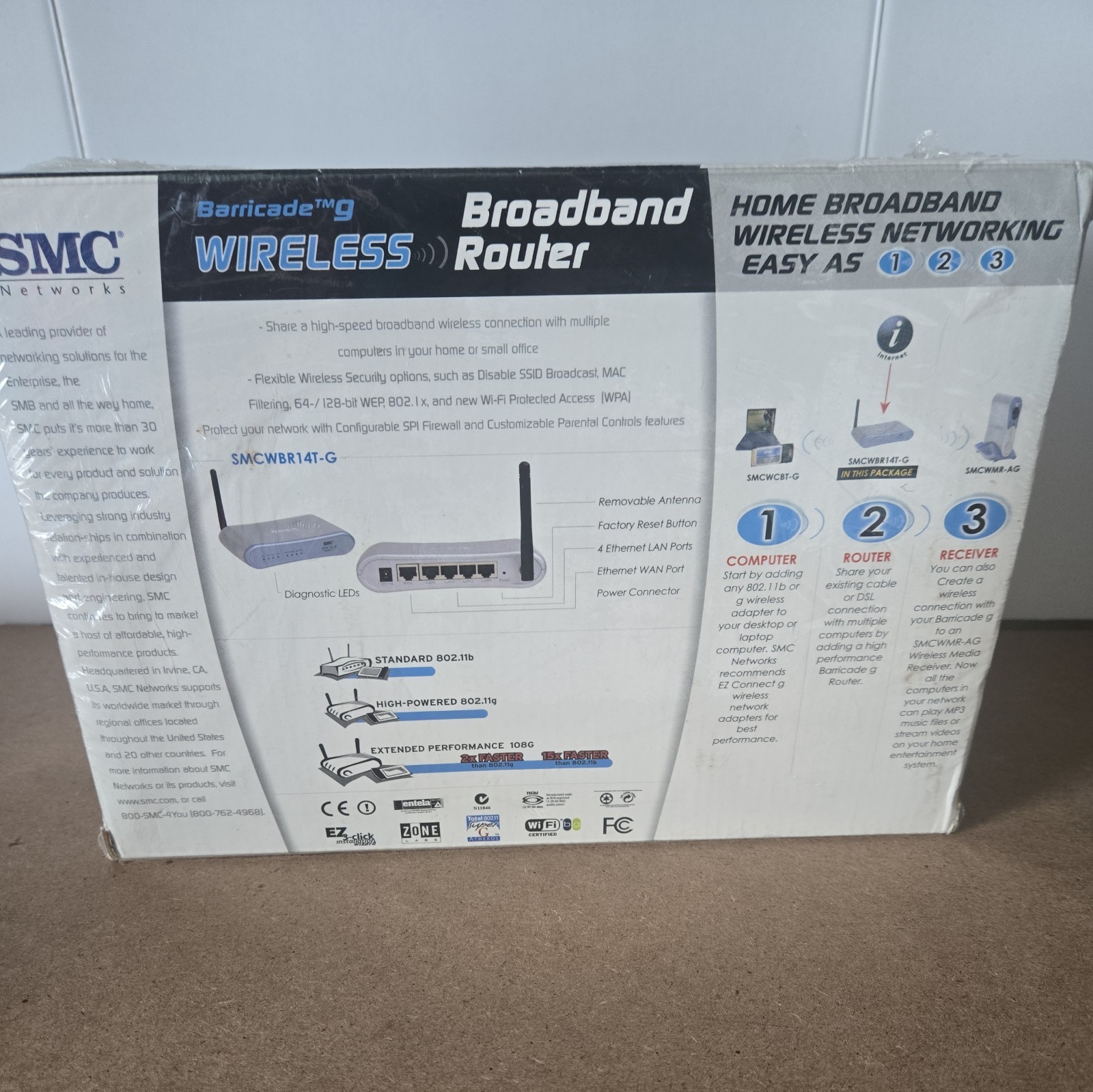 Broadband Router SMC SMCWBR14-G2 Barricade G 802.11g,108 Mbps Wireless Cable/DSL