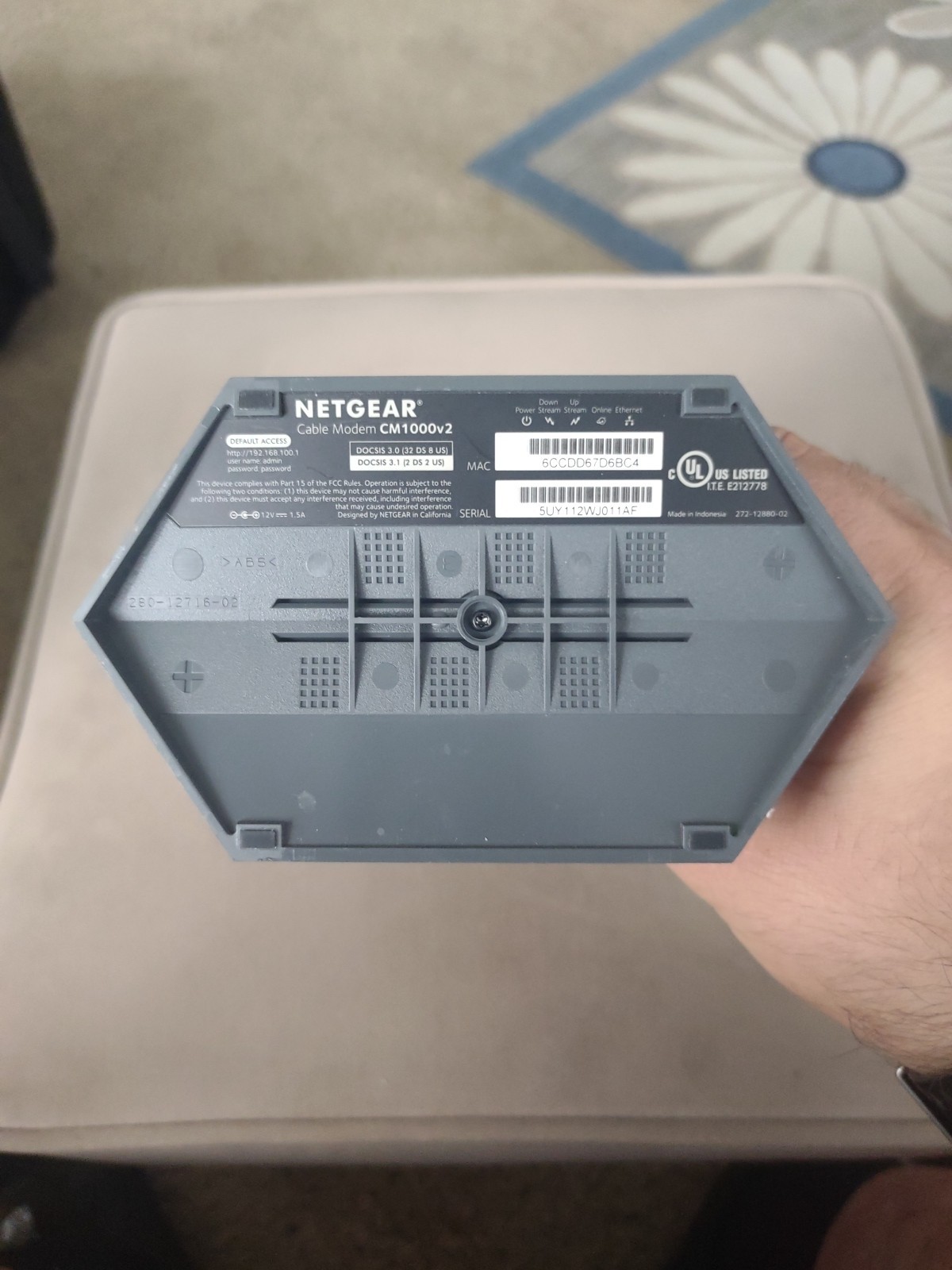 Netgear CM1000v2 DOCSIS 3.1 Ultra High Speed Cable Modem Router | Tested