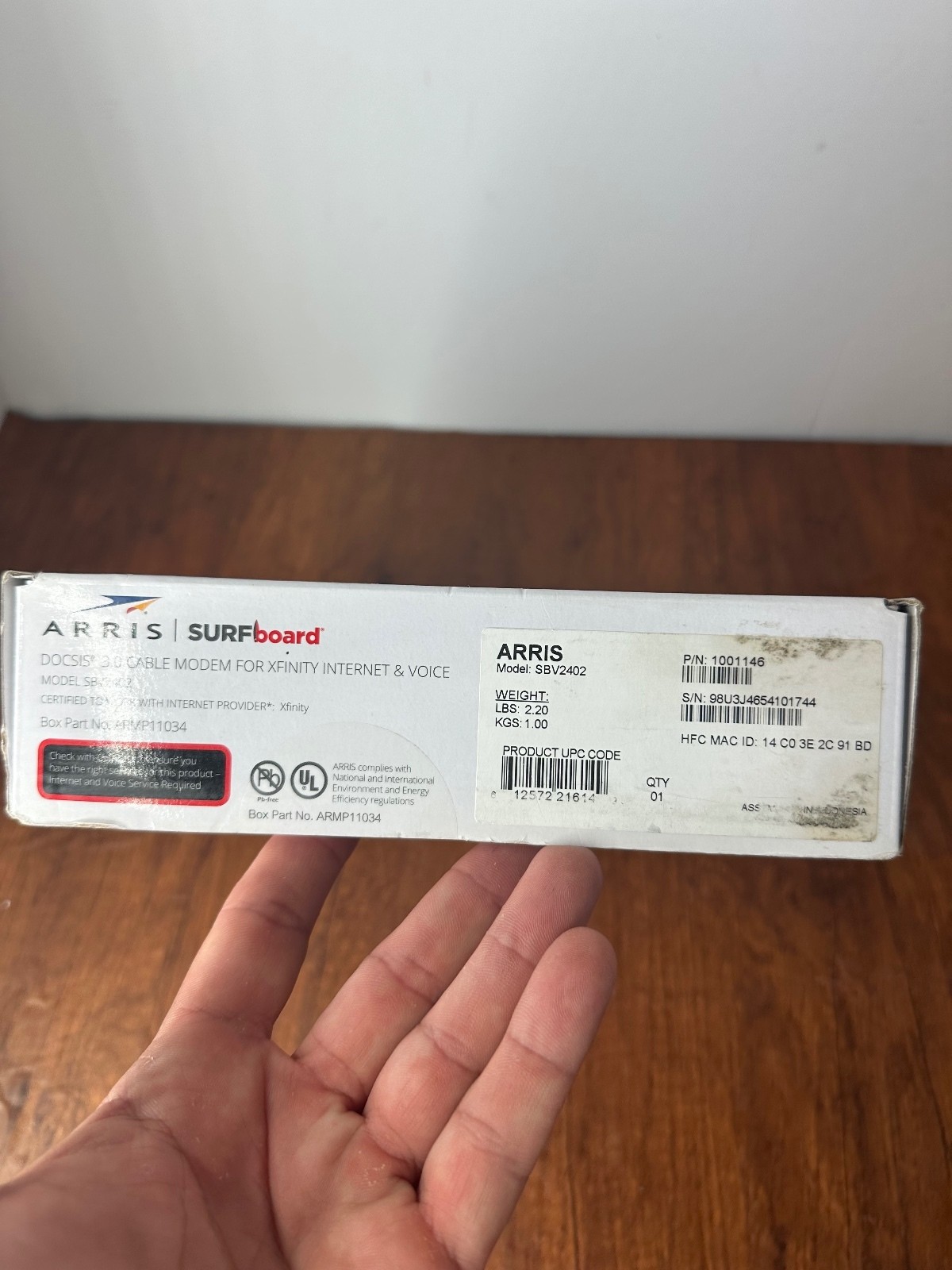 ARRIS SURFboard SBV2402 DOCSIS 3.0 Cable Modem Xfinity Voice New Sealed