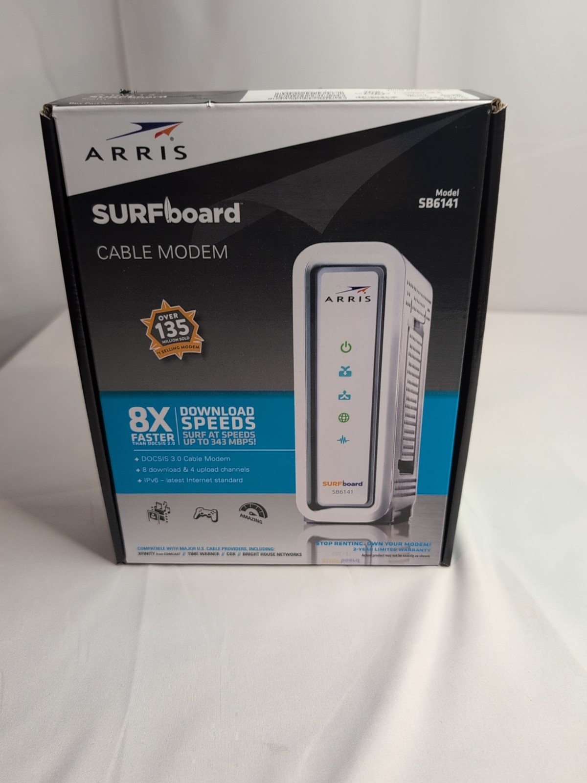 Motorola Arris SURFboard Modem 400 Series SB6141 343 Mbps DOCSIS 3.0 Ethernet