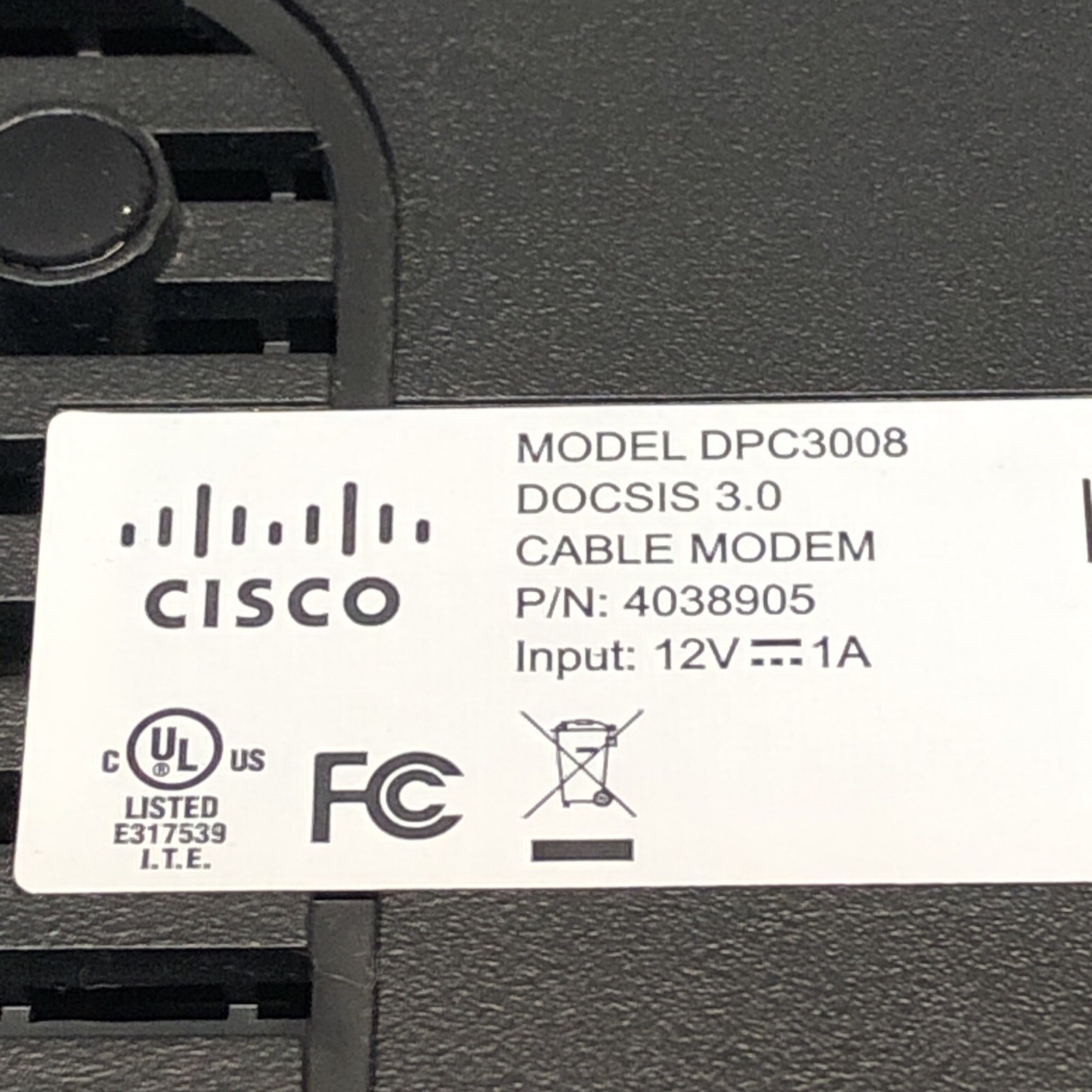 CISCO DPC3008 DOCCIS 3.0 Cable Modem READ