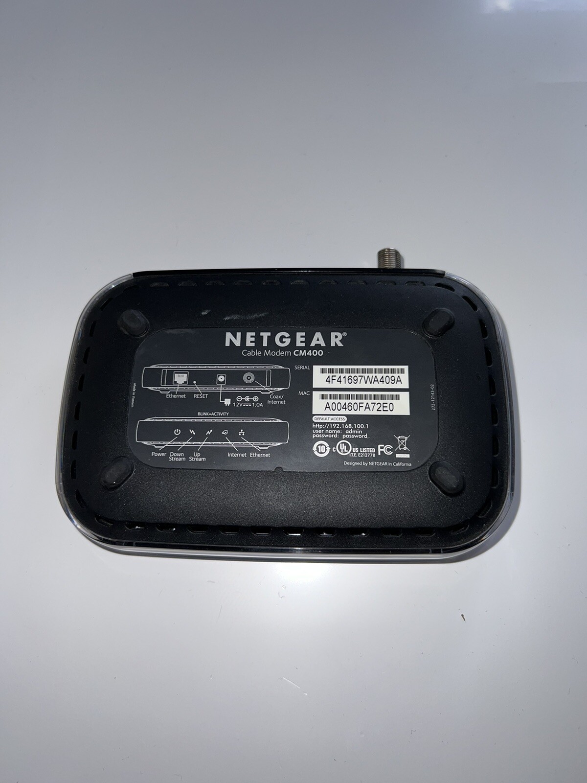 Netgear DOCSIS 30 (CM400-100NAS) 340 Mbps – Free Shipping!