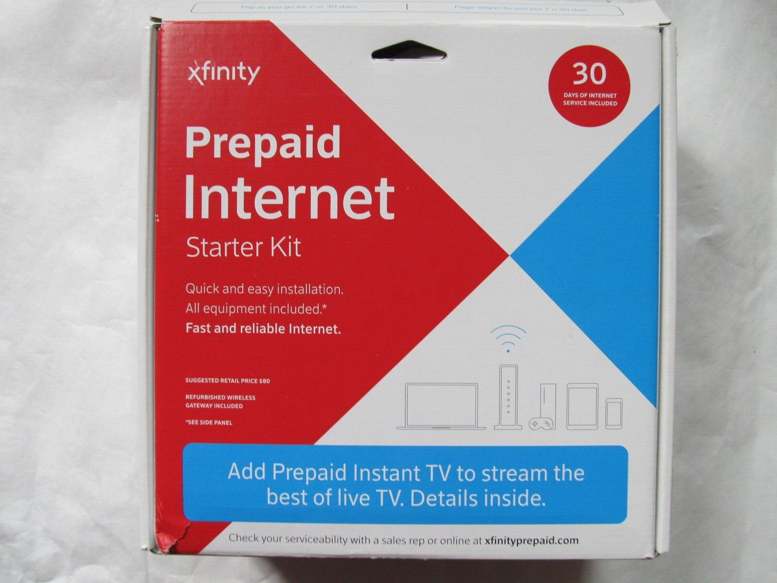 XFINITY Internet Prepaid Starter Kit Arris TG862G router