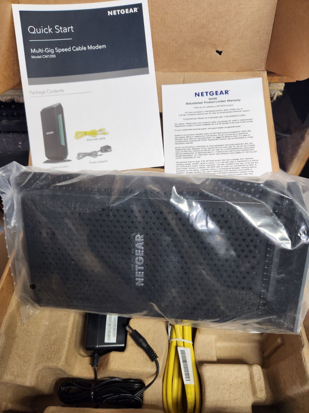 NETGEAR CM1200-100NAR Nighthawk CM1200 DOCSIS 3.1 Multi-Gig Cable Modem, Black