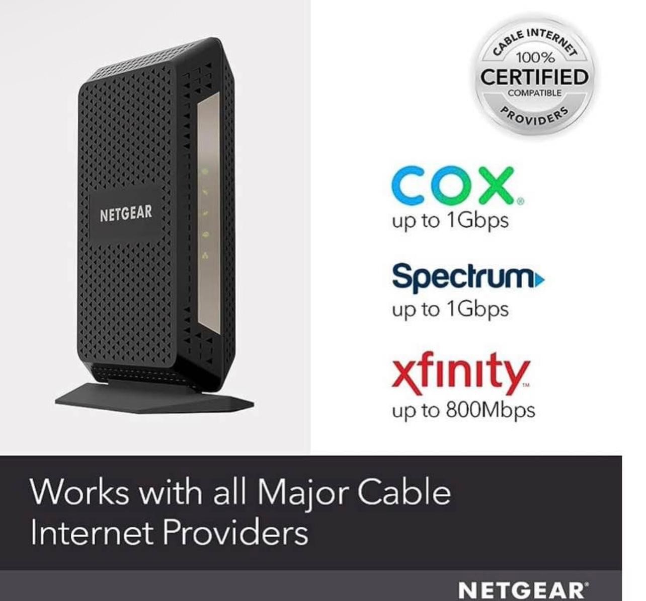NETGEAR CM1000 Wired-Ethernet (RJ-45) Cable – CM1000100NAS (Black)