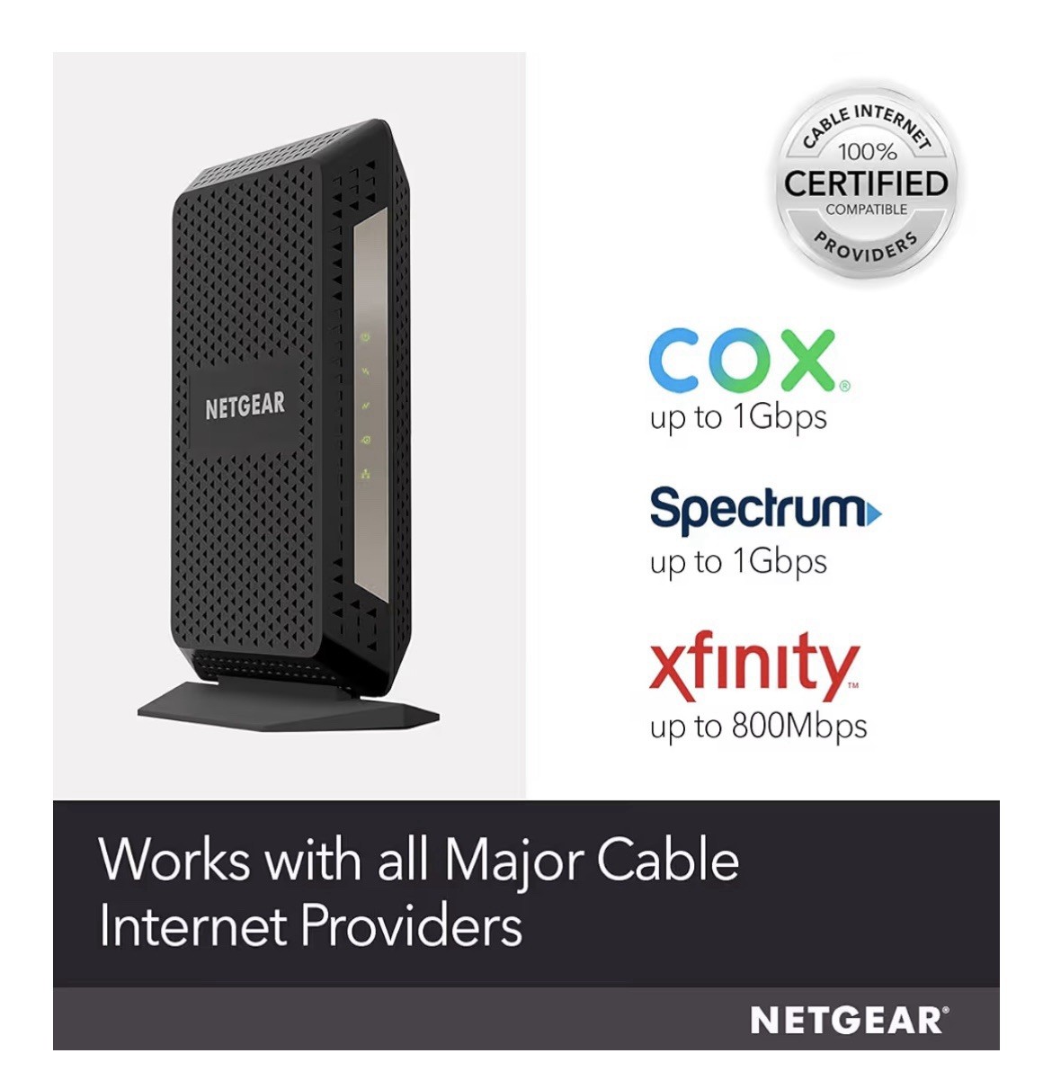 NETGEAR CM1000 Wired-Ethernet (RJ-45) Cable – CM1000100NAS (Black)
