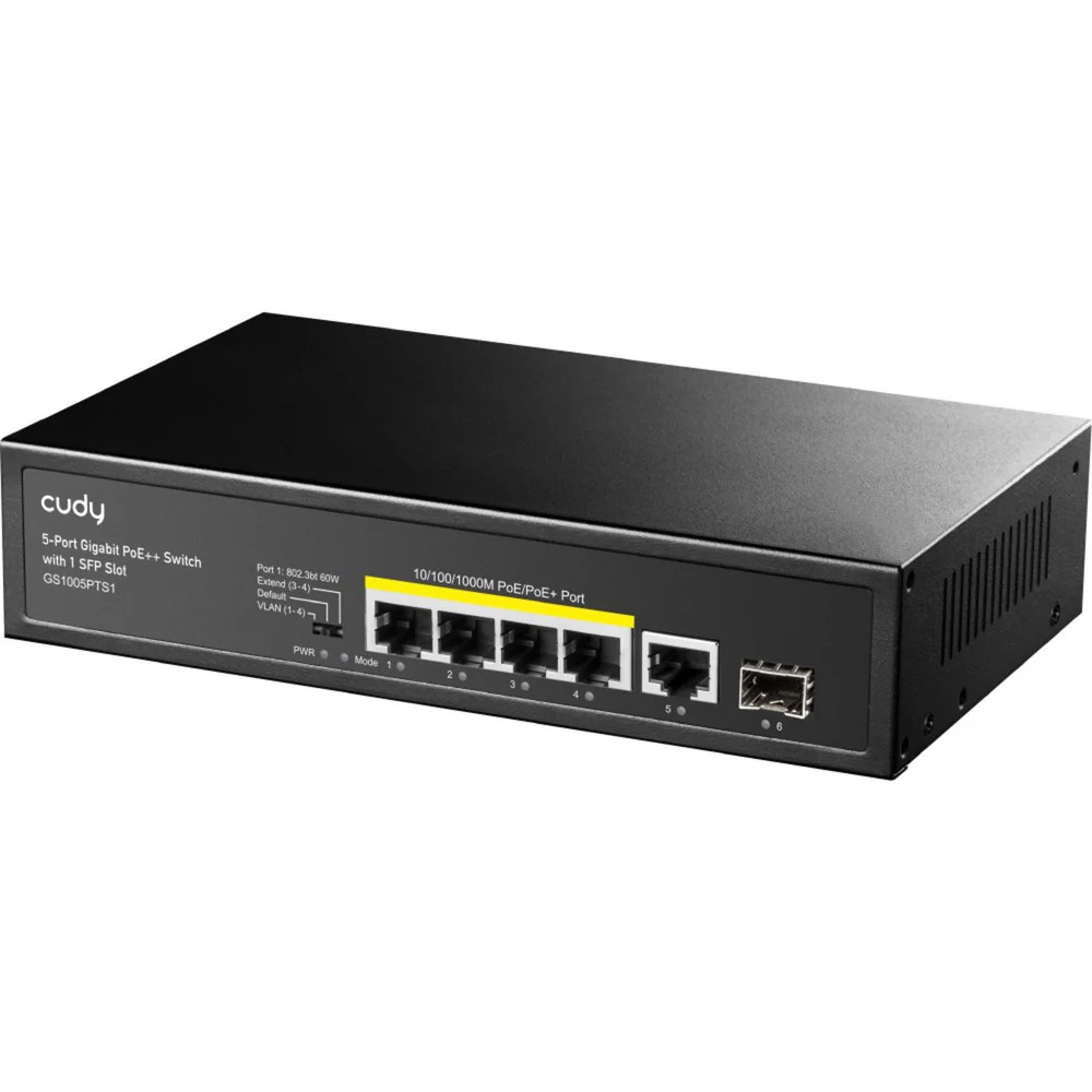 Cudy 5-Port 10 100 1000 PoE+ Switch with 1 SFP Port