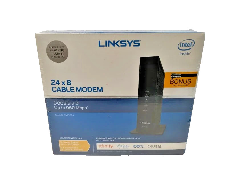 Linksys CM3024 DOCSIS 3.0 24×8 Cable Modem (6B/ B3)
