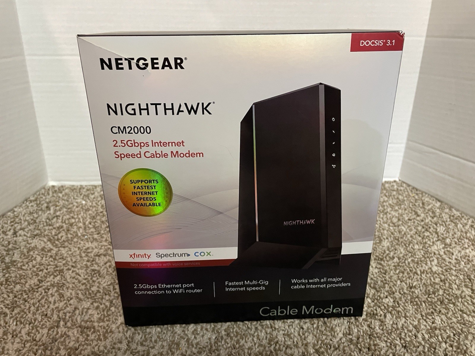 Netgear Nighthawk CM2000 2.5Gbps Multi Gig Internet Speed Cable Modem DOCSIS 3.1