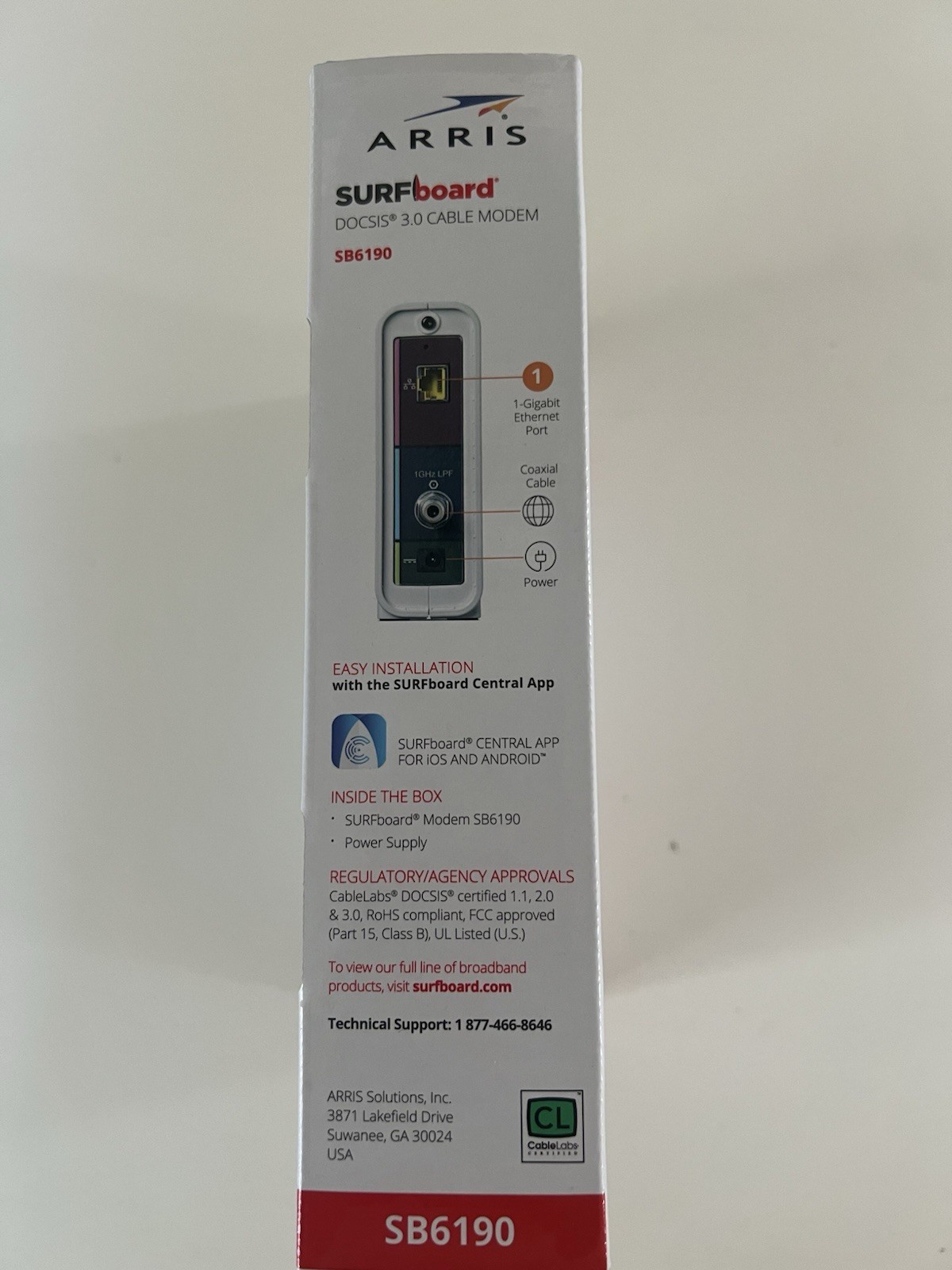 ARRIS SB6190 White Surfboard Cable Modem DOCSIS 3.0