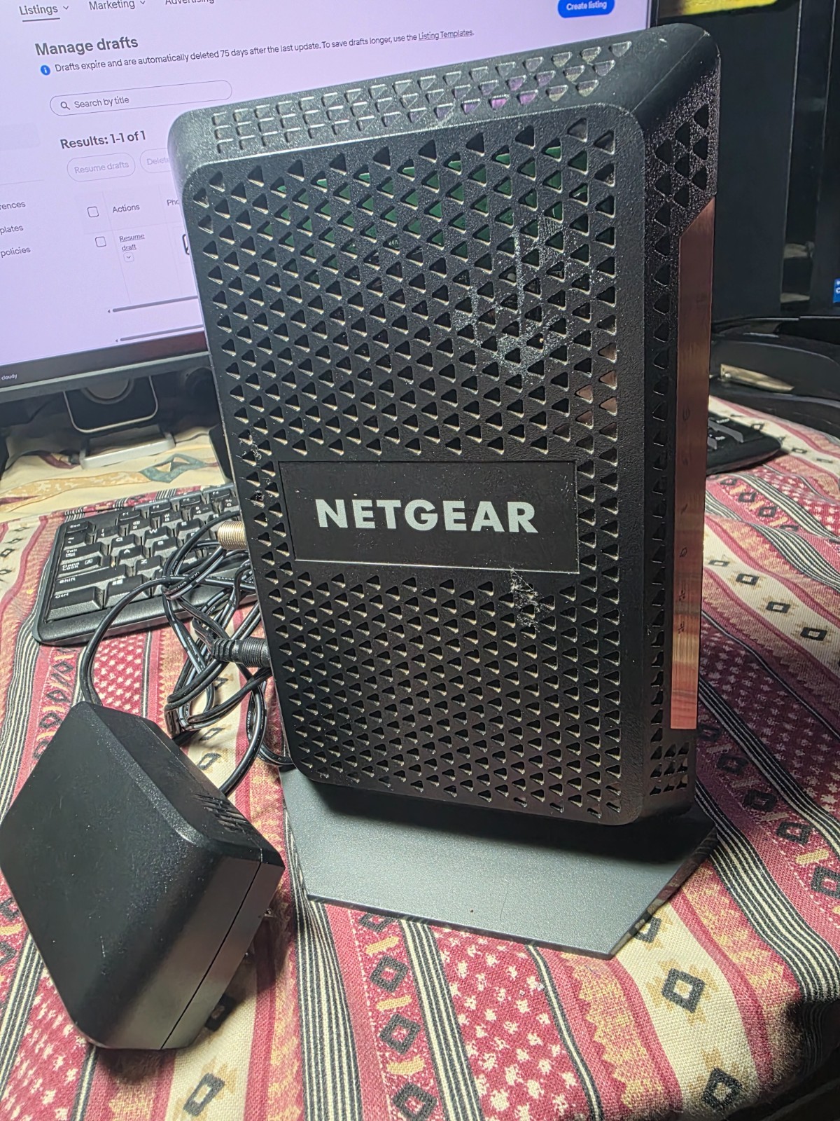 NETGEAR NIGHTHAWK CM1100 Cable Modem DOCSIS 3.1 Multi-Gig Speed w/ Power Supply