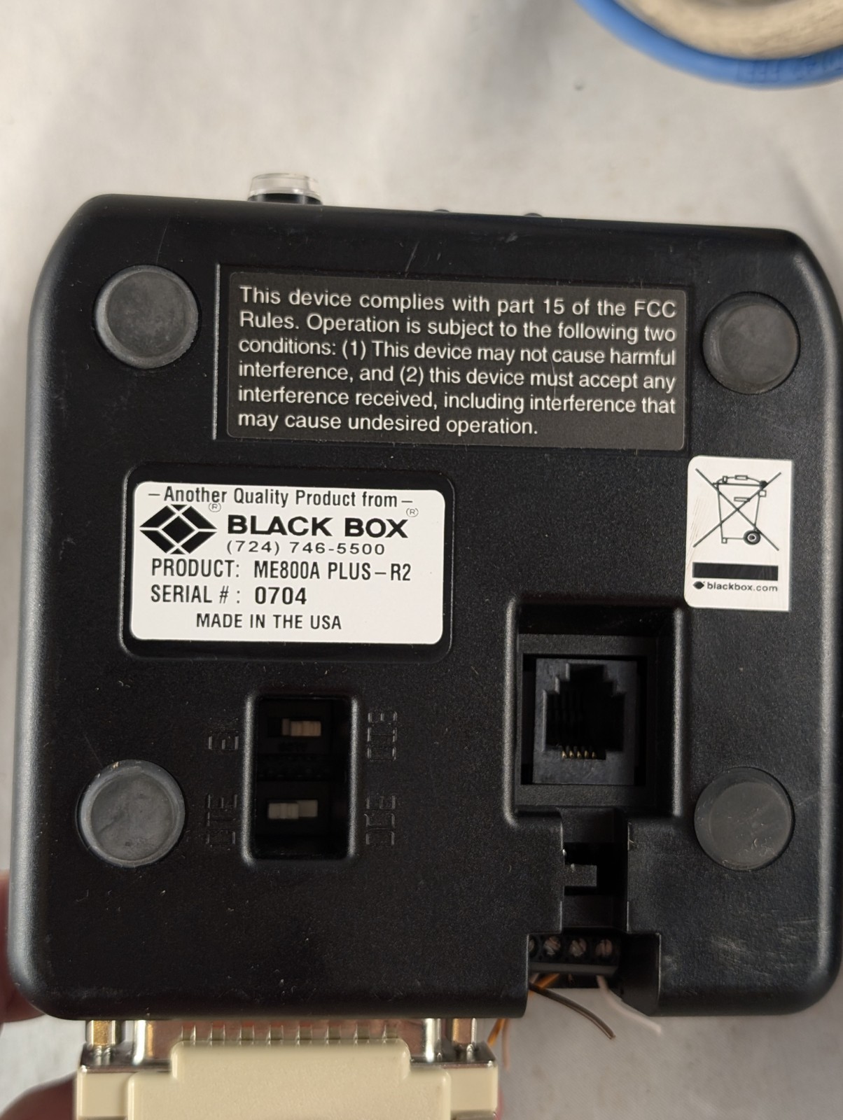 Lot of Two (2) Black Box ME800A-PLUS-R2 Short Haul Modems & 1x Power Supply