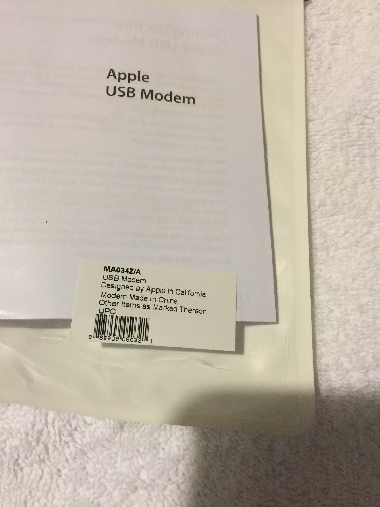New Genuine Apple original USB Phone Modem MA034Z/A