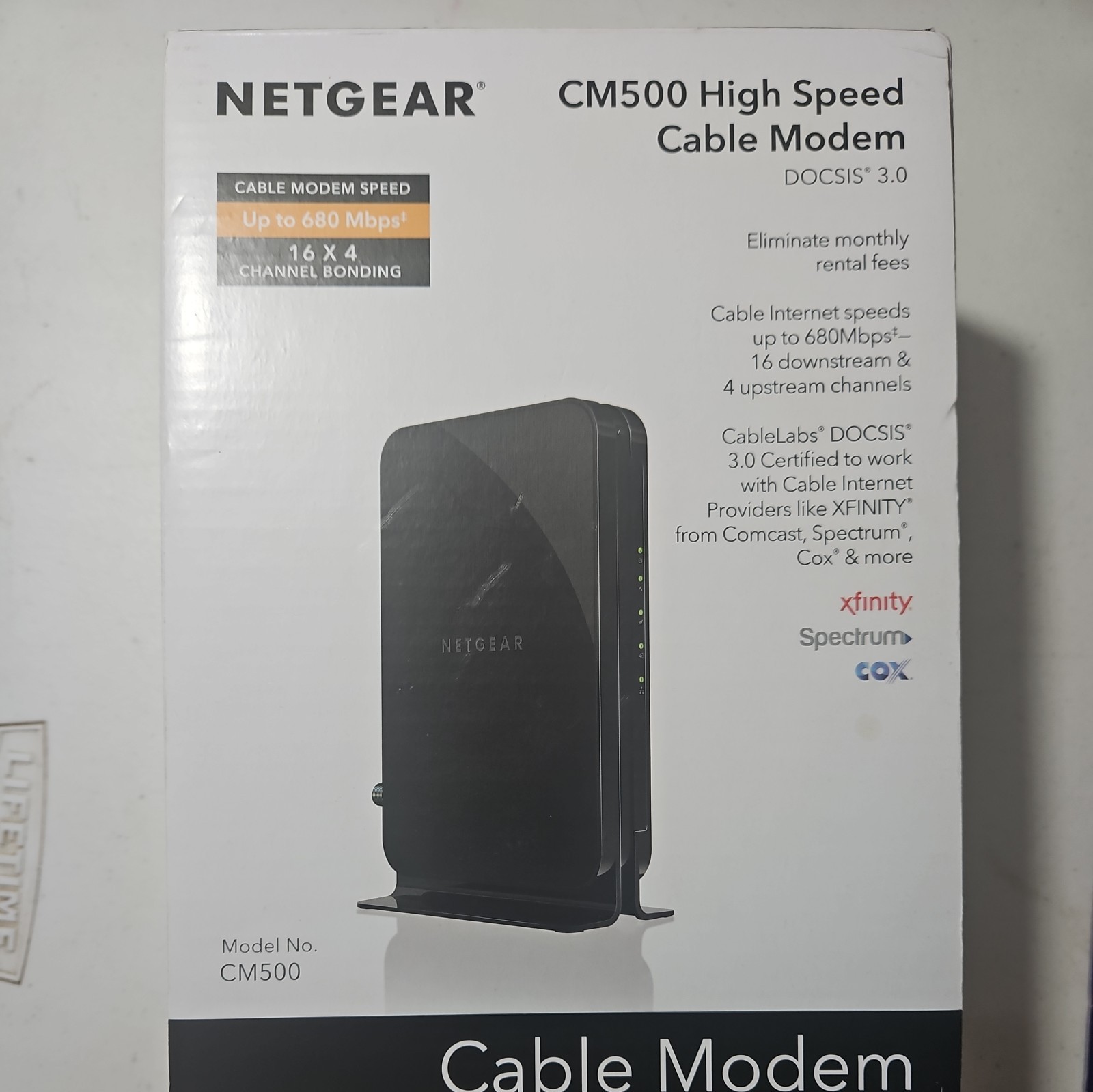 NETGEAR CM500 High Speed Cable Modem DOCSIS 3.0 Up To 680Mbps 16×4 Channel Bondi