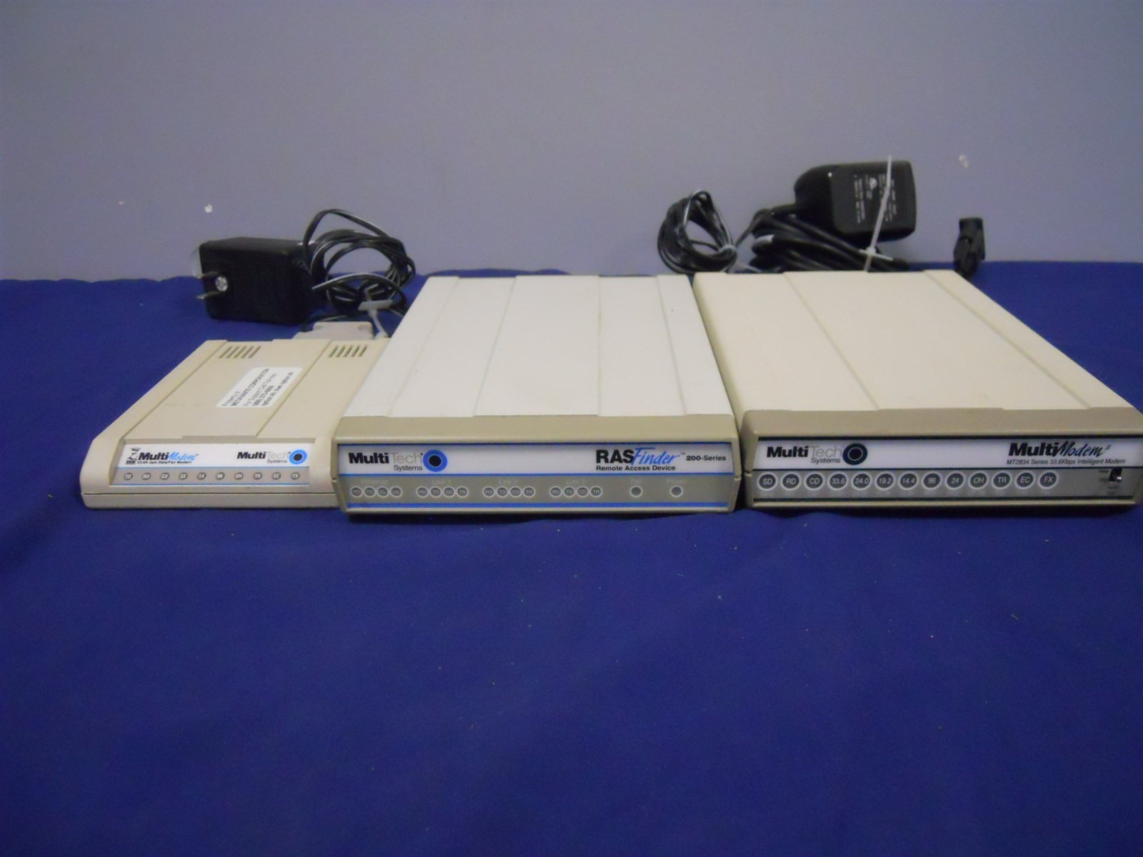 Lot of 3 Multitech Modems, Remote Access Device, 33.6Kbps RAD 200 Series MT2834