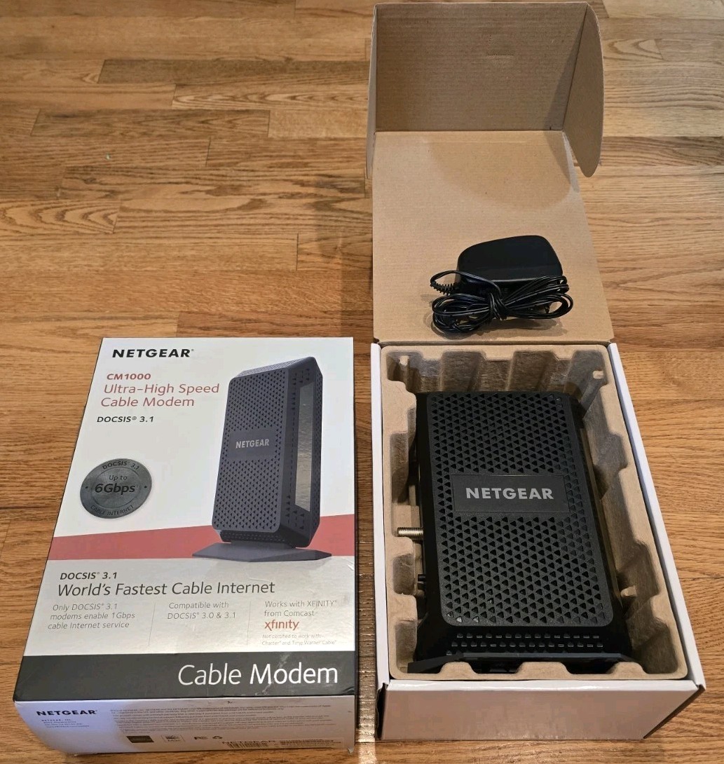 NETGEAR CM1000 DOCSIS 3.1 Ultra-High Speed Cable Modem For Xfinity In Box